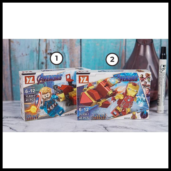 Mainan Lego Brick Large Anak Super Hero Avenger Yl838| 40+Pcs