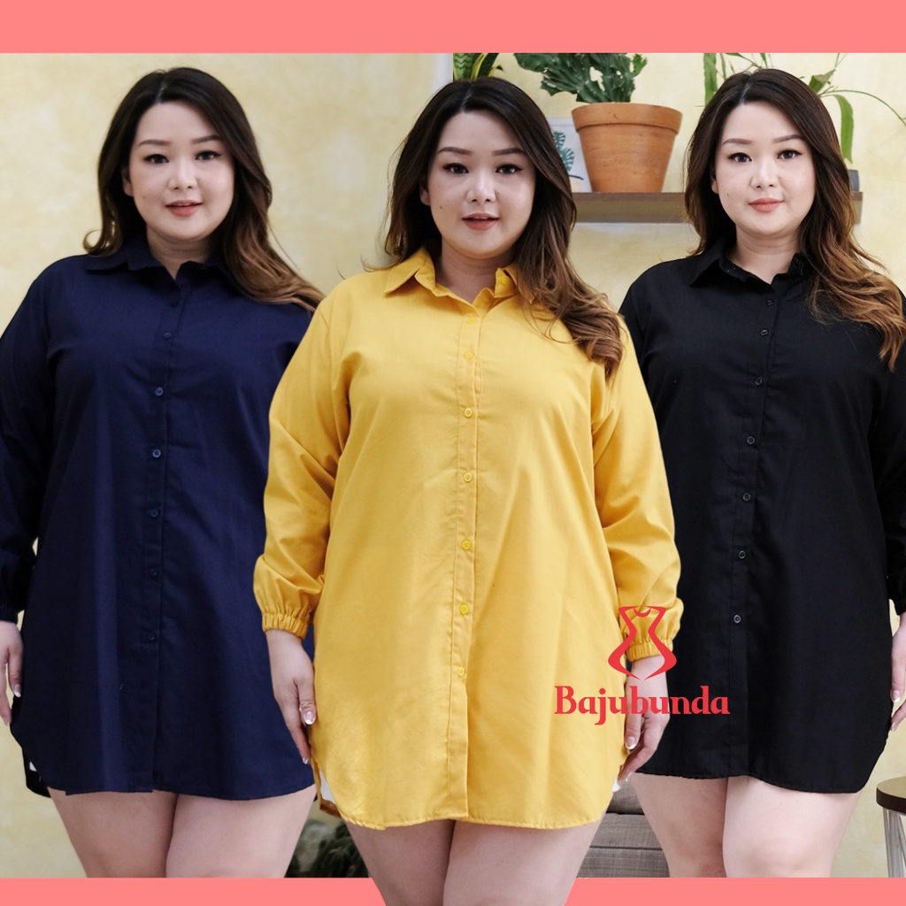 TUNIK JUMBO BIG SIZE POLOS LENGAN PANJANG WANITA WENDY