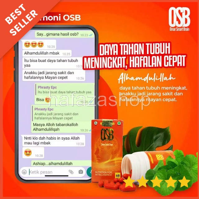 OSB Vitamin Otak Anak dan dewasa Omar Smart Brain Kapsul 100 % Produk Asli &amp; Original Free Madu Bee Omar