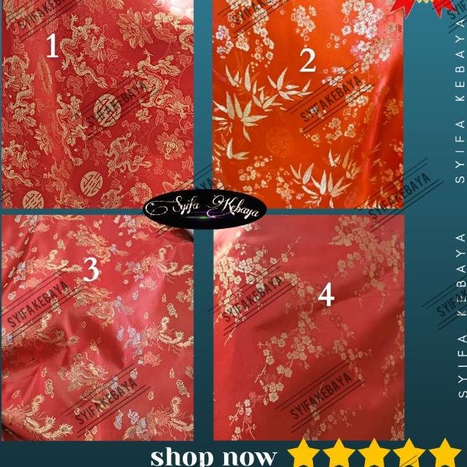 ➧ SALE. Kain Cheongsam. Kain Chongsam Congsam Imlek Cina. Bahan Cheongsam Satin Motif Terbaru ➲