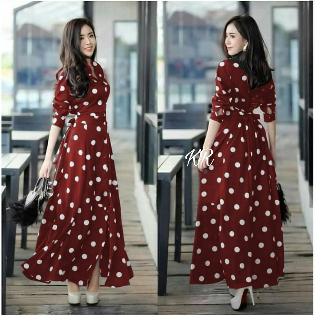 PCS DRESS ESTHER POLKA KR ADA VIDEO REVIEW ASLI PRODUK