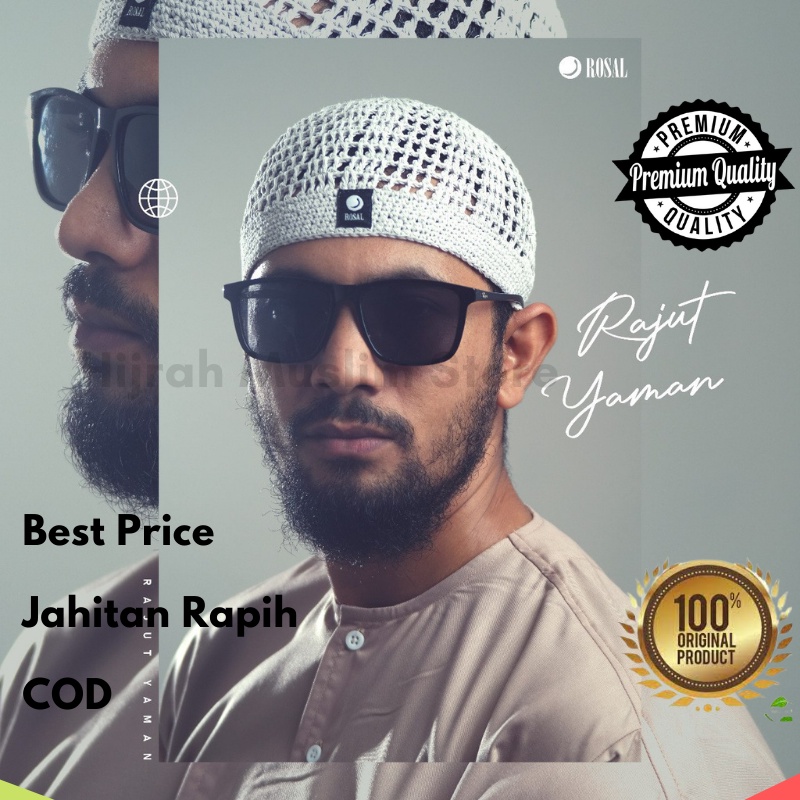 MURAH BISA COD  Peci Rajut Yaman Kupluk Sholat Muslim Laki Pria Dewasa Original ROSAL - All Size