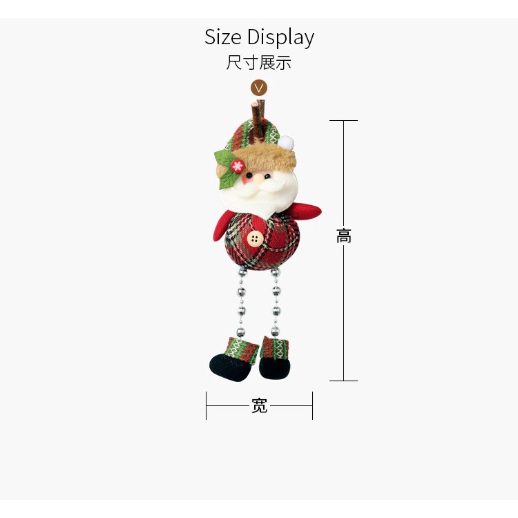 XDBB pajangan boneka natal bulat santa snowman rusa hiasan dekorasi