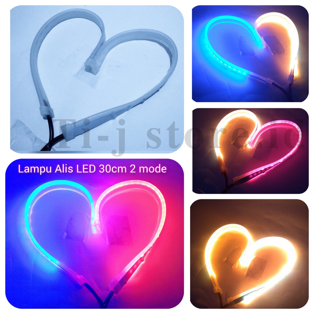 Lampu Alis LED Running Flash 30 CM BIRU MERAH Motor/ Mobil Flexible Vario, PCX, Beat, Scoopy