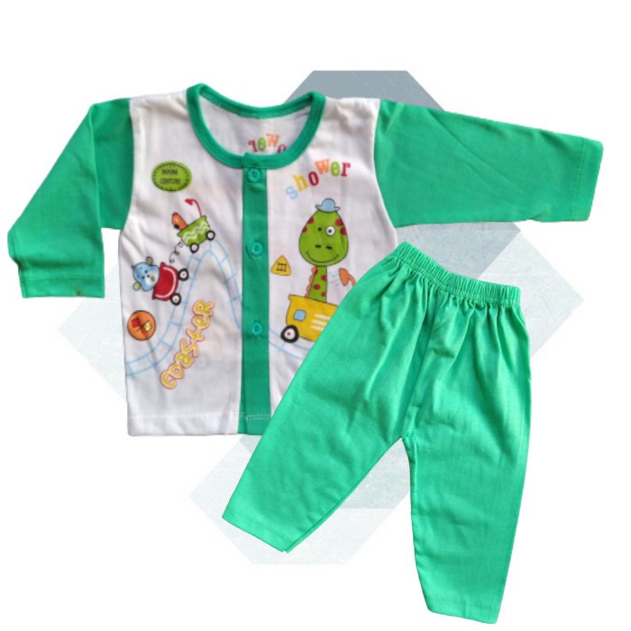 SETELAN BAJU BAYI KANCING DEPAN | TANGAN PANJANG | PAKAIAN BAYI