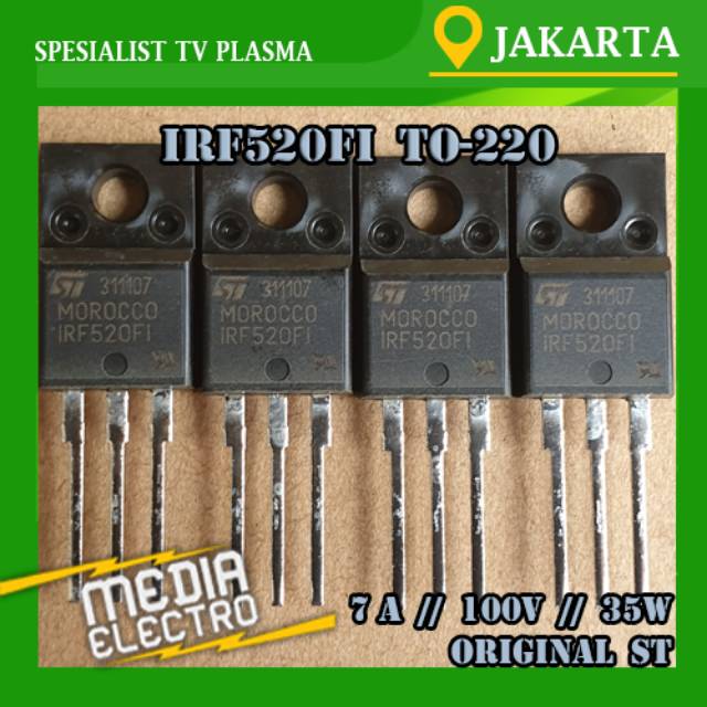 IRF520FI TO-220 // Mosfet IRF 520 ORIGINAL // IRF520