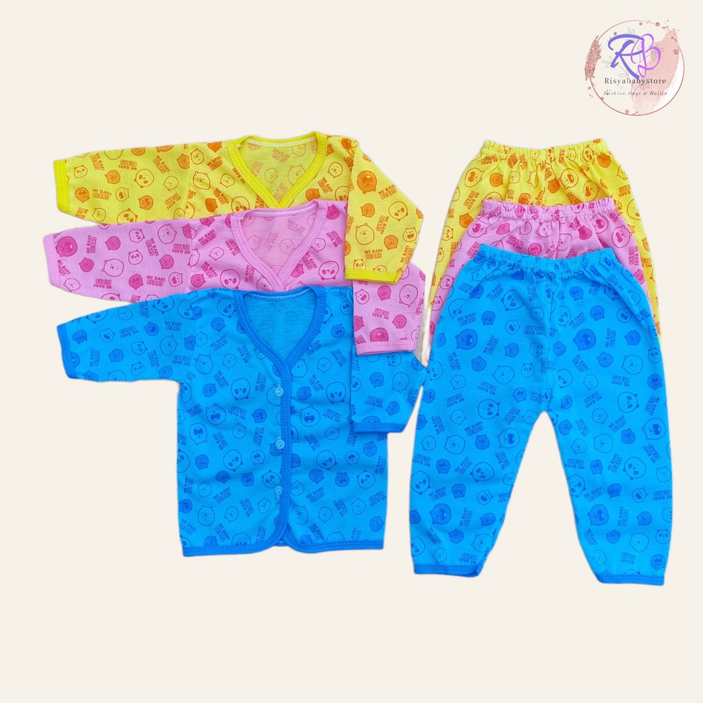 3 stel baju bayi newborn 0-6 bulan / 3 setelan baju bayi panjang perlengkapan bayi 3set