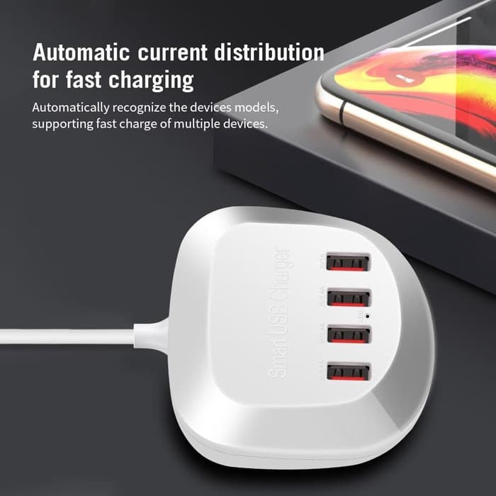 4 Port USB Fast Charger Portable 1.5M Quick charge 20w WLX