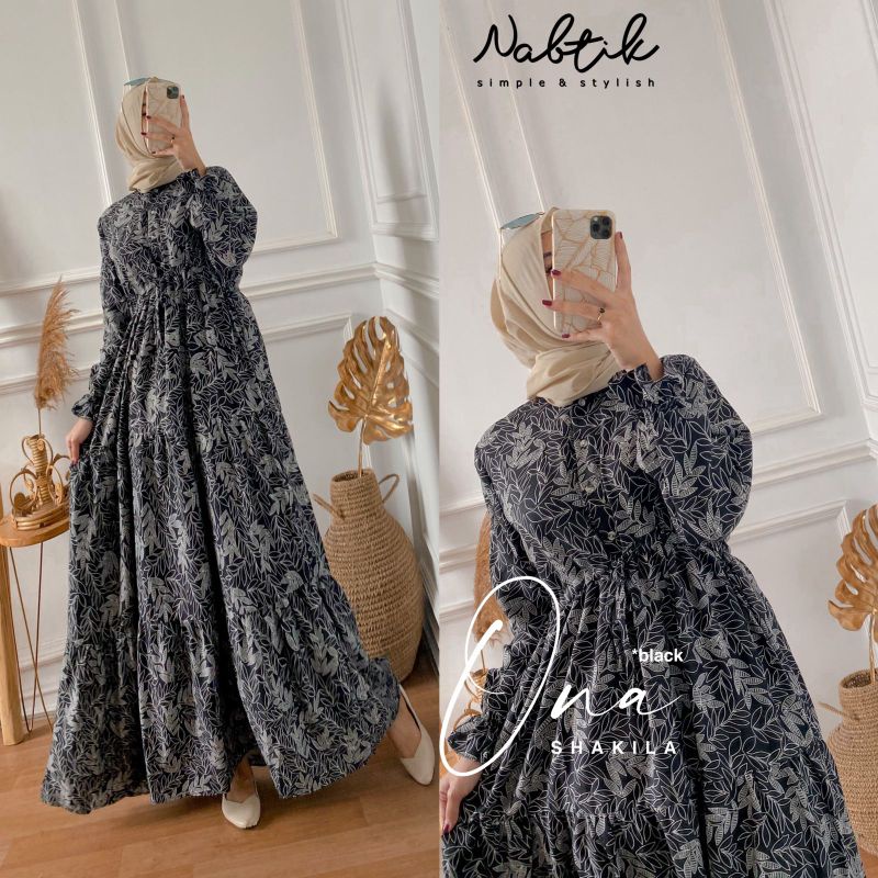 gamis Muslimah ONA Shakila terbaru original by nabtik