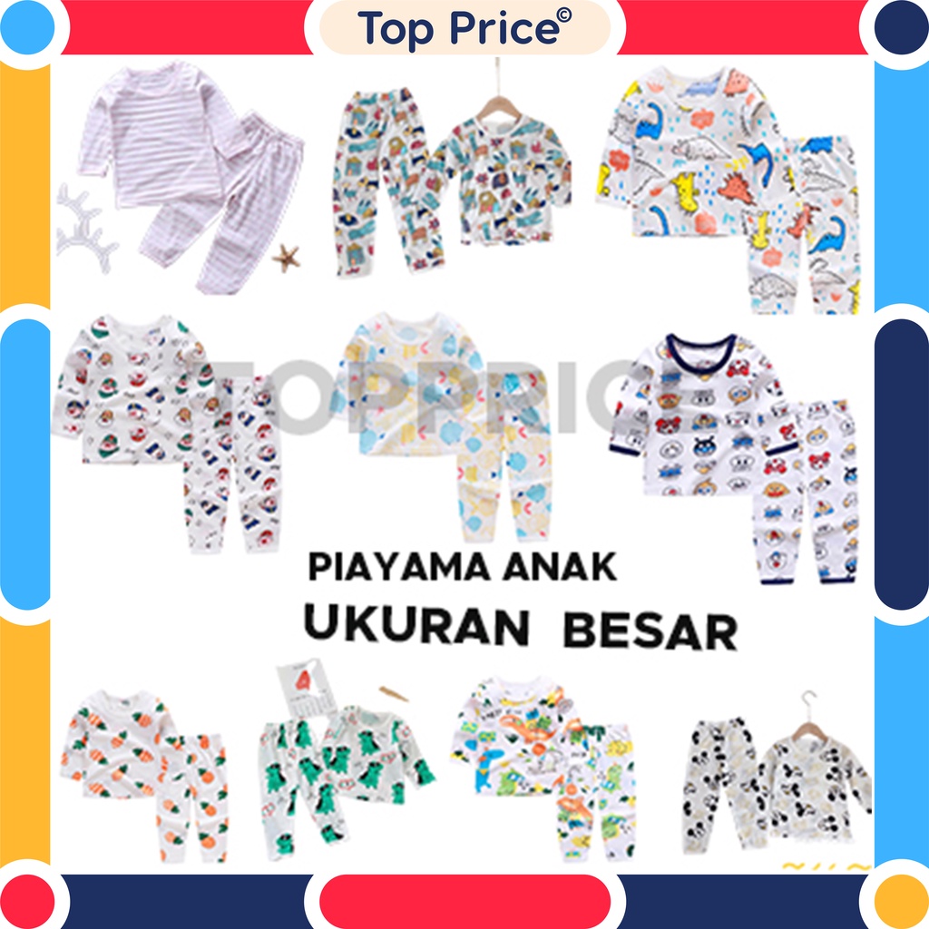 Topprice (2) Baju Anak Ukuran BESAR Lengan PANJANG / Piyama Santai Anak Murah Produk Import BB02