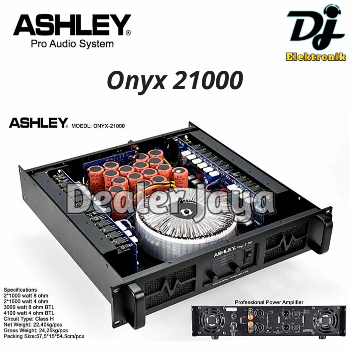 Power Amplifier Ashley ONYX 21000 / ONYX21000 - 2 channel
