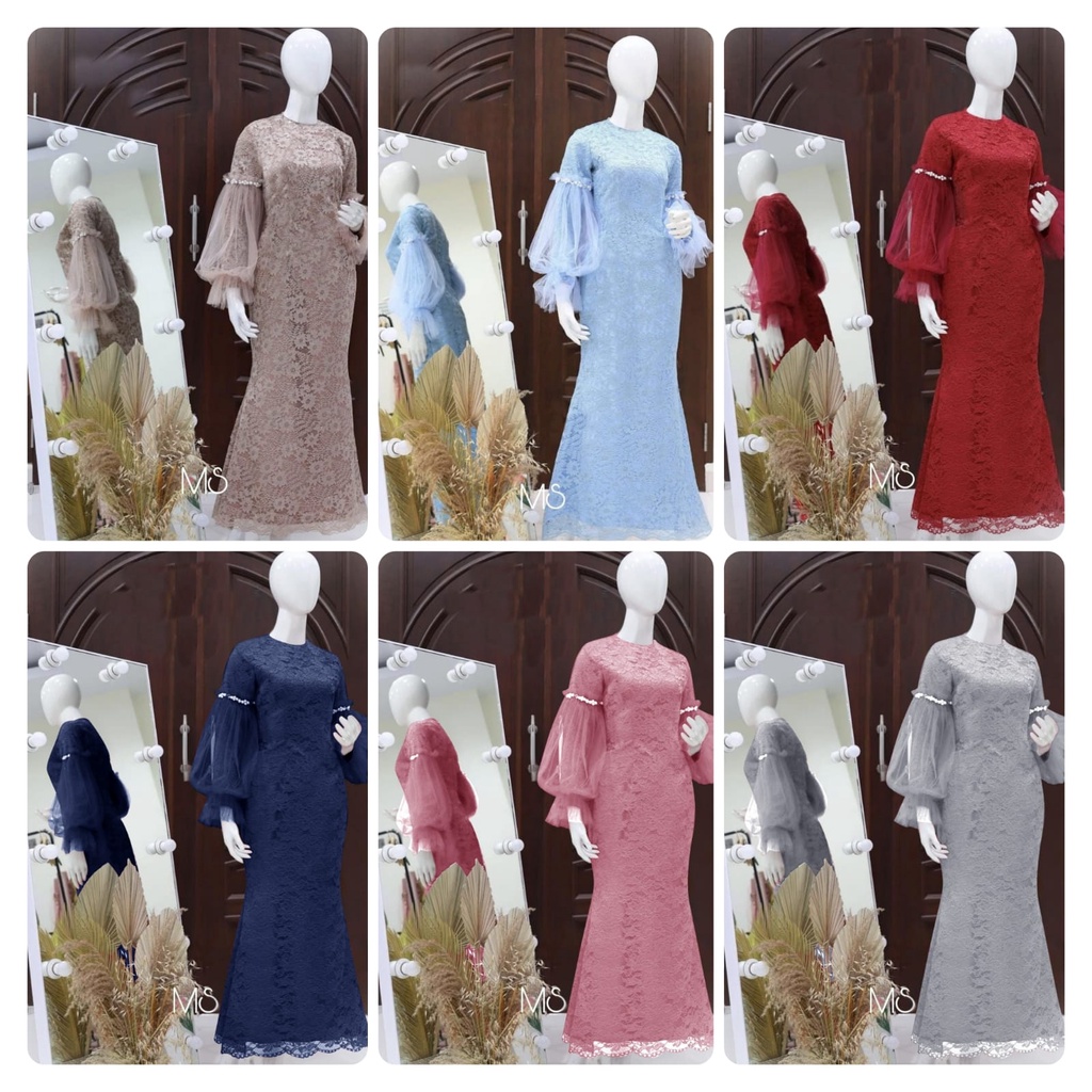 2UKURAN L DAN XXL MAXY DIANDRA PAKAIAN WANITA DRESS GAMIS MAXI BRUKAT MS ADA VIDEO REAL PICT