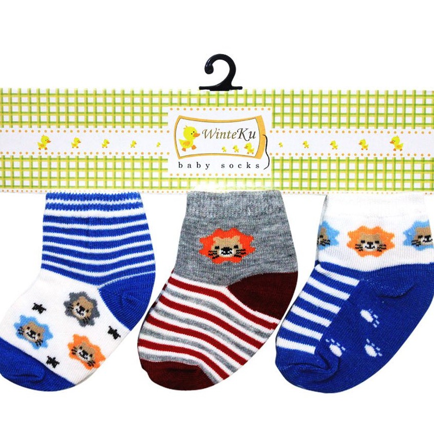 Promo !! WINTEKU-KAOS KAKI BAYI ISI 3 PASANG KAOS KAKI MOTIF