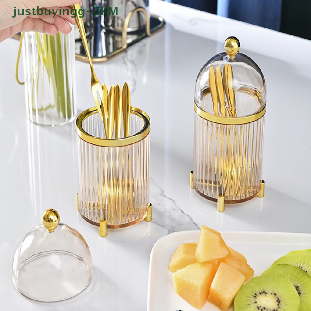 10 Pcs Garpu Buah Portabel Bahan Stainless Steel Warna Emas Dengan Jar