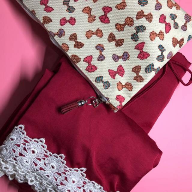 Mukena / mukenah jumbo satin seta silk - Merah