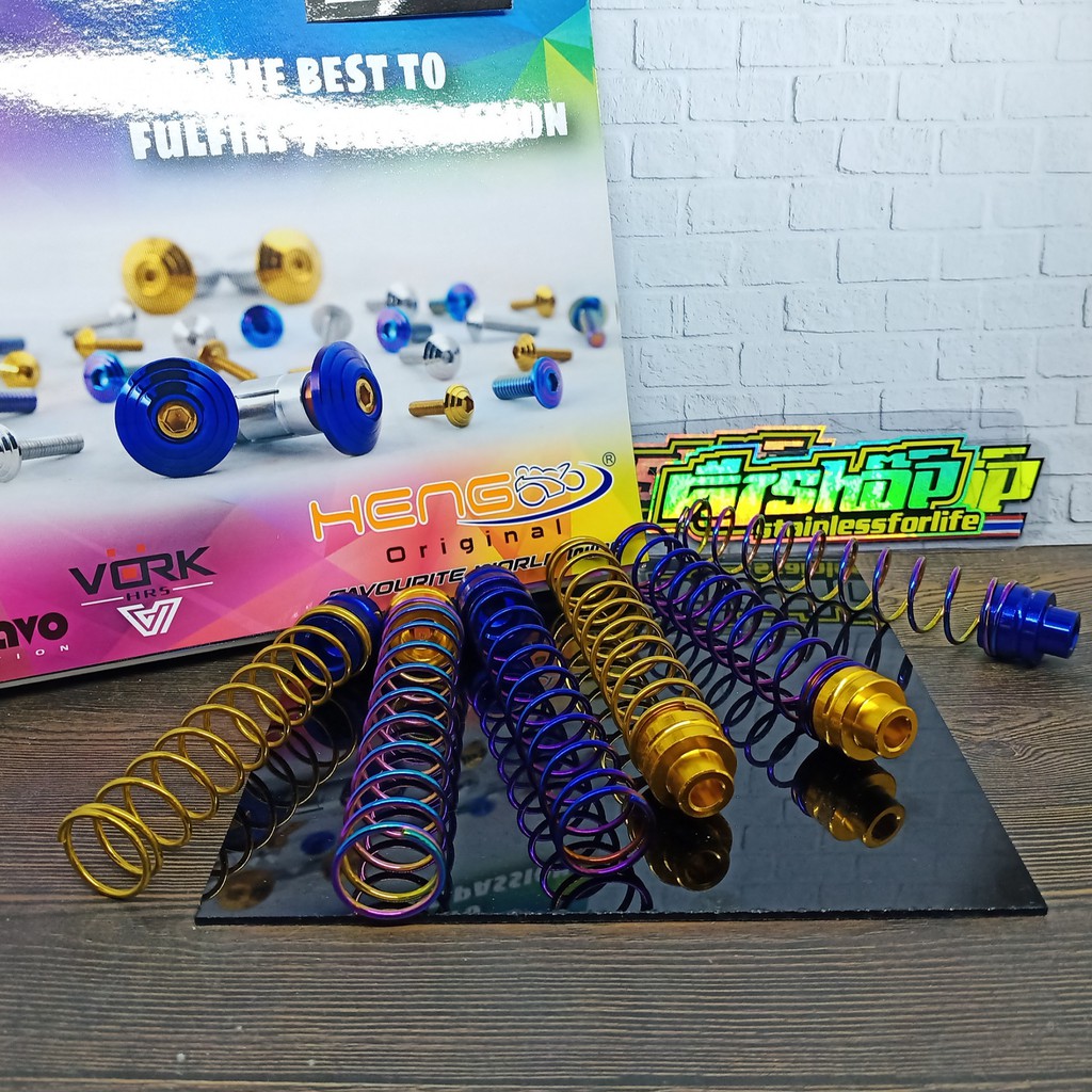 Per paha rem stainless gold & blue CHROME rainbow HENG THAILAND per rem tromol per paha rem beat sco