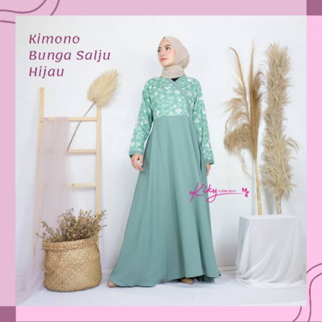Gamis Katun Jepang Premium Ori Cantik Murah Model Kimono M L XL