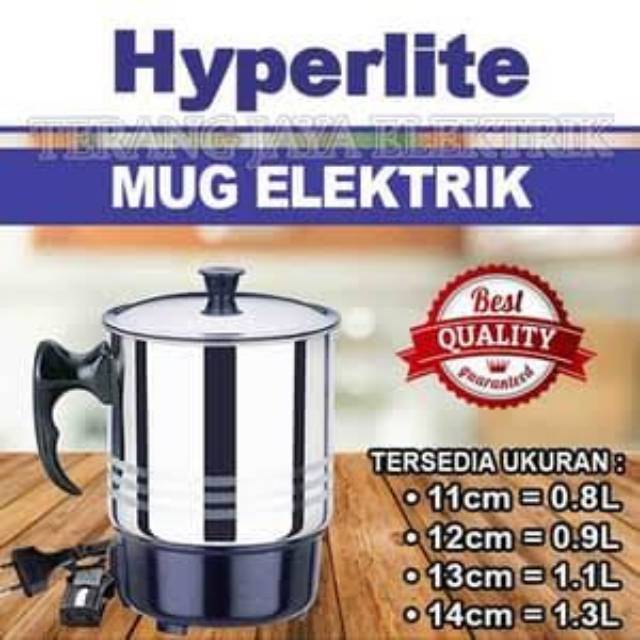 TEKO LISTRIK PEMANAS 11CM 12CM TECO ESKAN STENLIS MUG ELEKTRIK ELECTRIC HEATING CUP HYPERLITE 220V