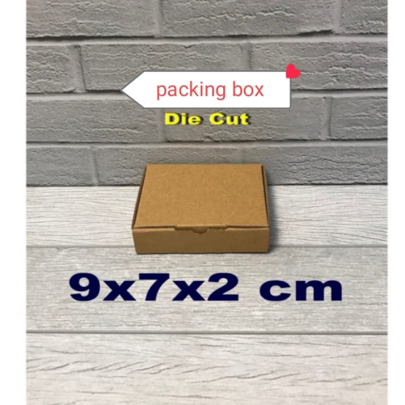 

kardus uk 9x7x2 cm die cut box pizza untuk packing/aksesoris dll