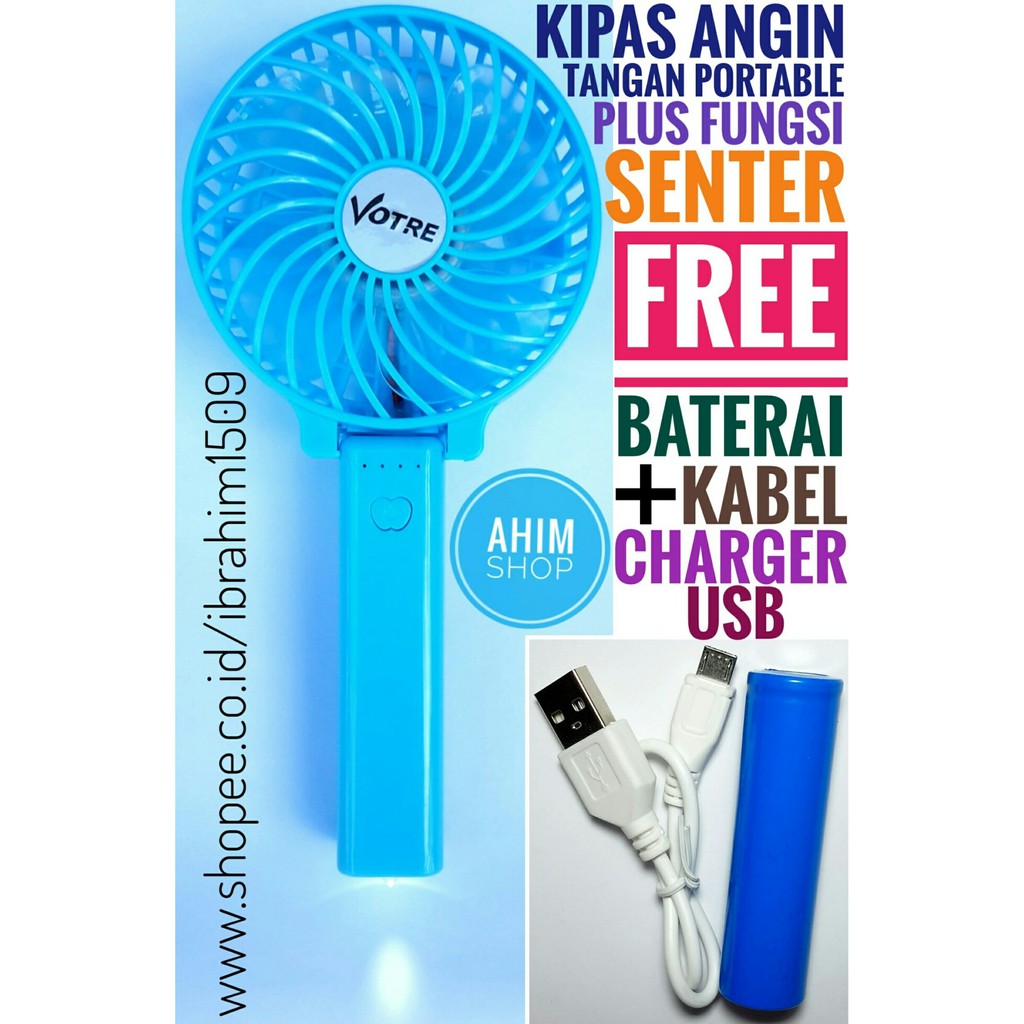  Kipas Angin Tangan Lipat Portable 4 5W USB Fan Mini Stand 