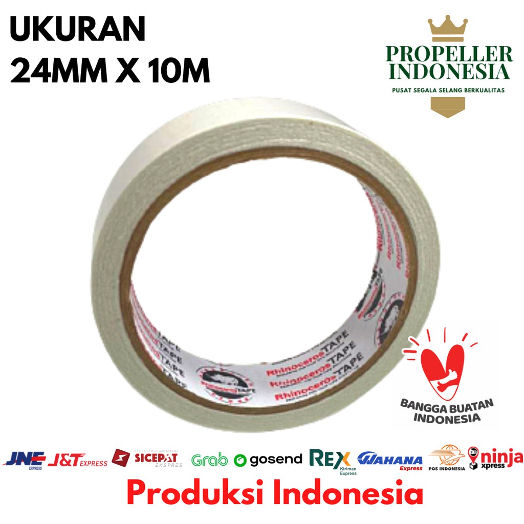 Double Tape Putih RHINOCEROS Tape 24mm x 10m