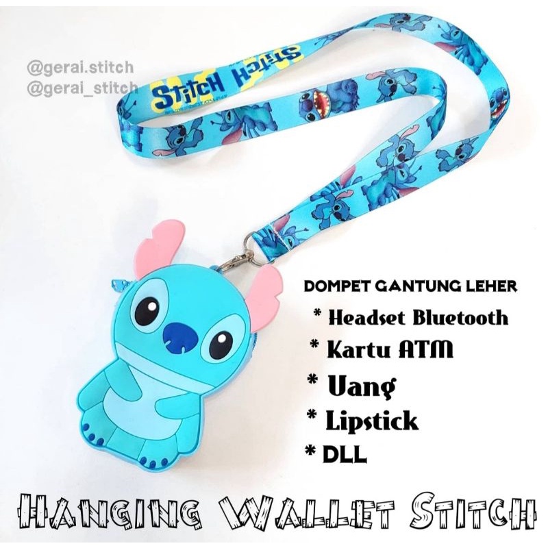 Hanging wallet stitch, dompet lilo stitch