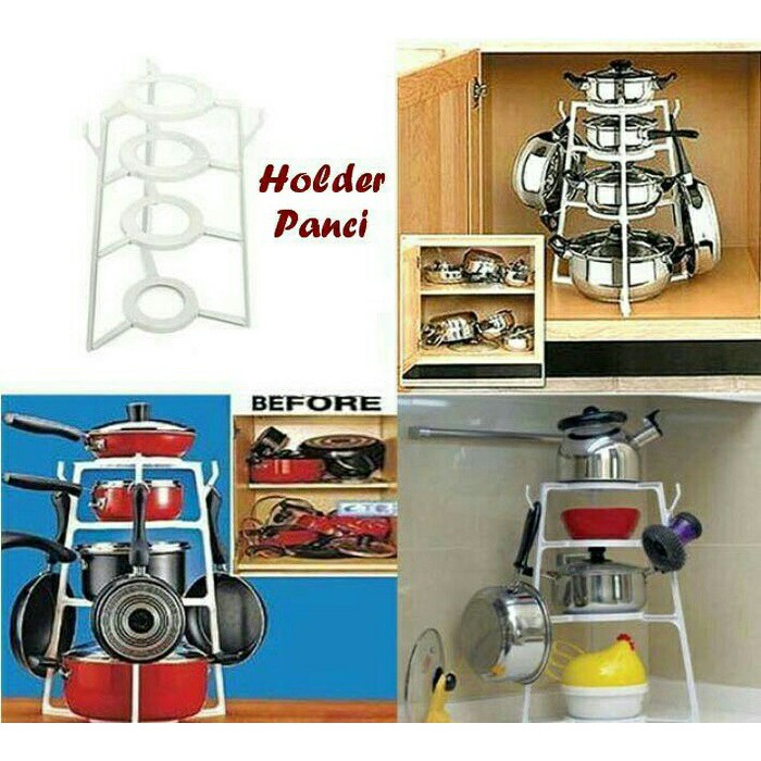 Rak Panci Dapur Holder Organizer - Rak Serbaguna Rak Susun Panci Rak Panci Susun 4