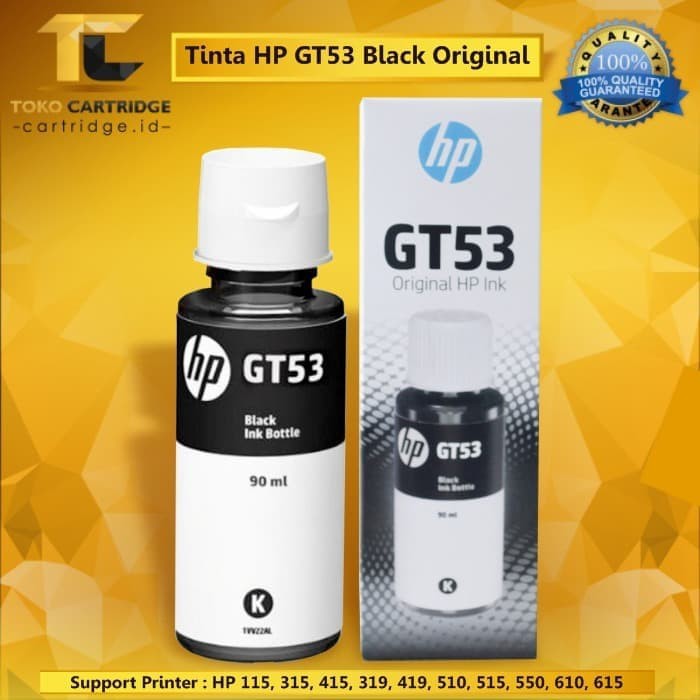 Tinta HP GT51 53 Black Original Ink M0H57A Hitam 90ml Printer GT5810 GT5820 HP 115 315 415 500 515