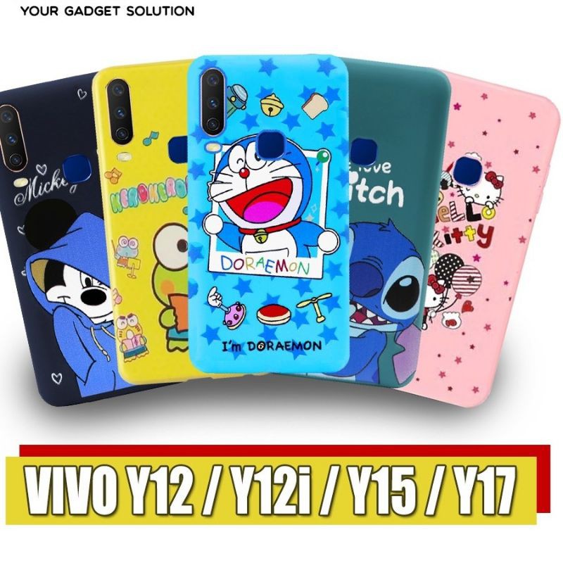 Case VIVO Y12S Y12 Y12i Y11 Y15 Y17 SoftCase Tpu Karakter Doraemon Stitch Mickey