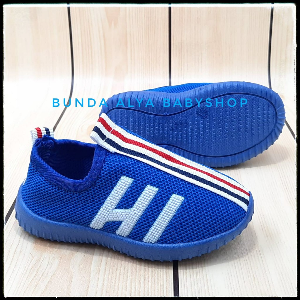 Sepatu Anak Laki Sneakers IMPORT Usia 3 4 Tahun BIRU - Sepatu Anak Lentur Size 29 - 31 Alas Karet Anti Licin