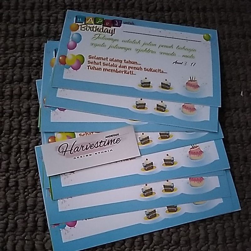 Jual Kartu Ucapan ulang tahun anak sekolah minggu 1set 10pcs Seri 2