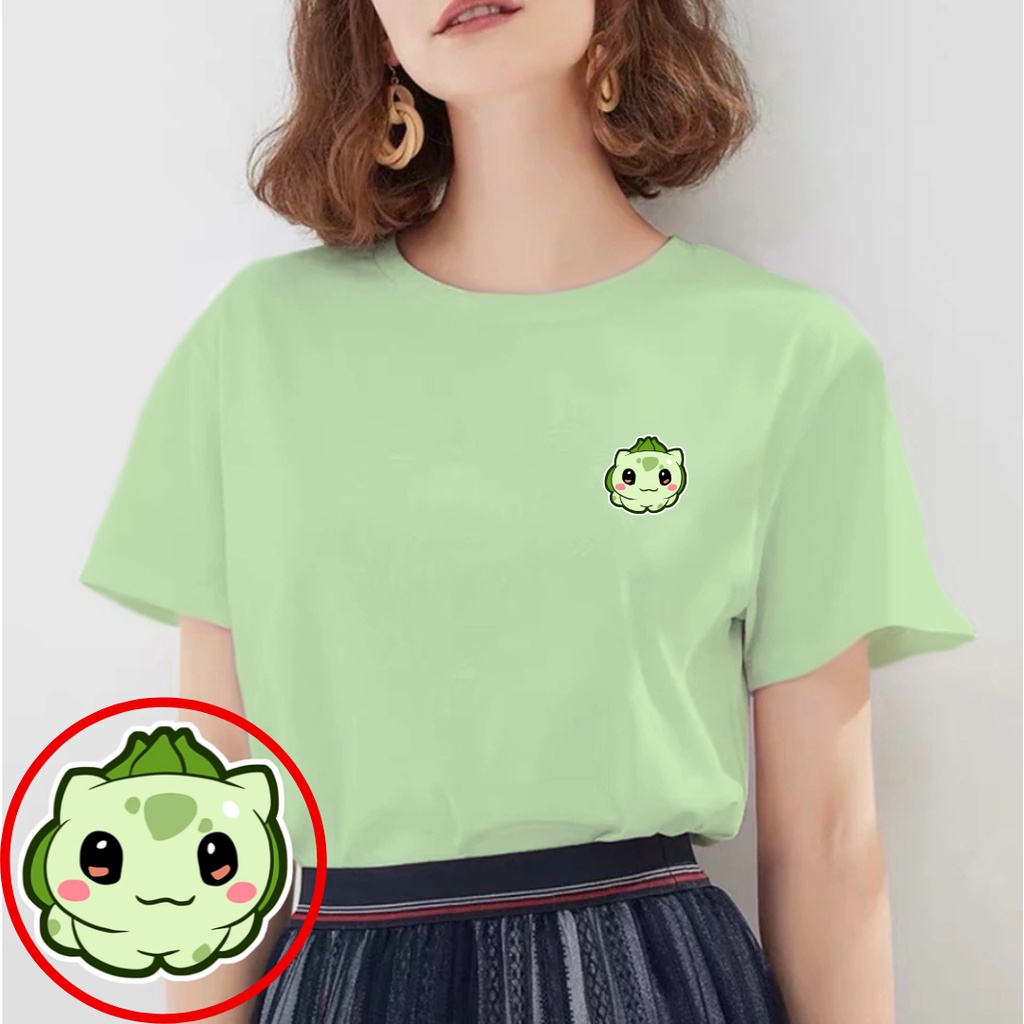 SPOTLIGHT_ID - BAJU KAOS WANITA BULBASAUR COMBED 30S , T-SHIRT WANITA BULBASAUR , BAJU WANITA BULBAS
