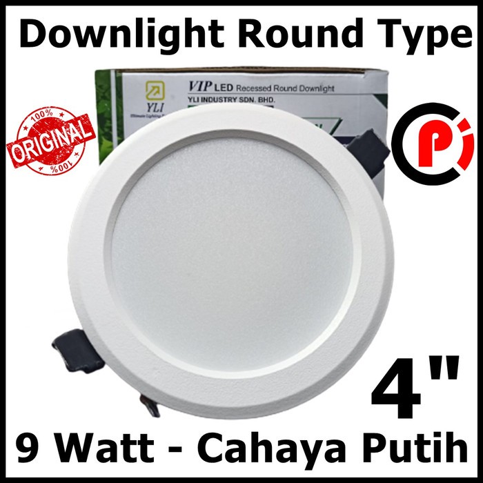 YLI VIP Downlight LED Panel 9W 9 Watt Type Round Bulat Cahaya Putih