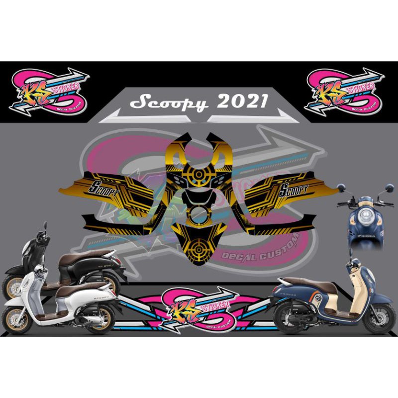STICKER DECAL NEW SCOOPY 2021 BLACK GOLD