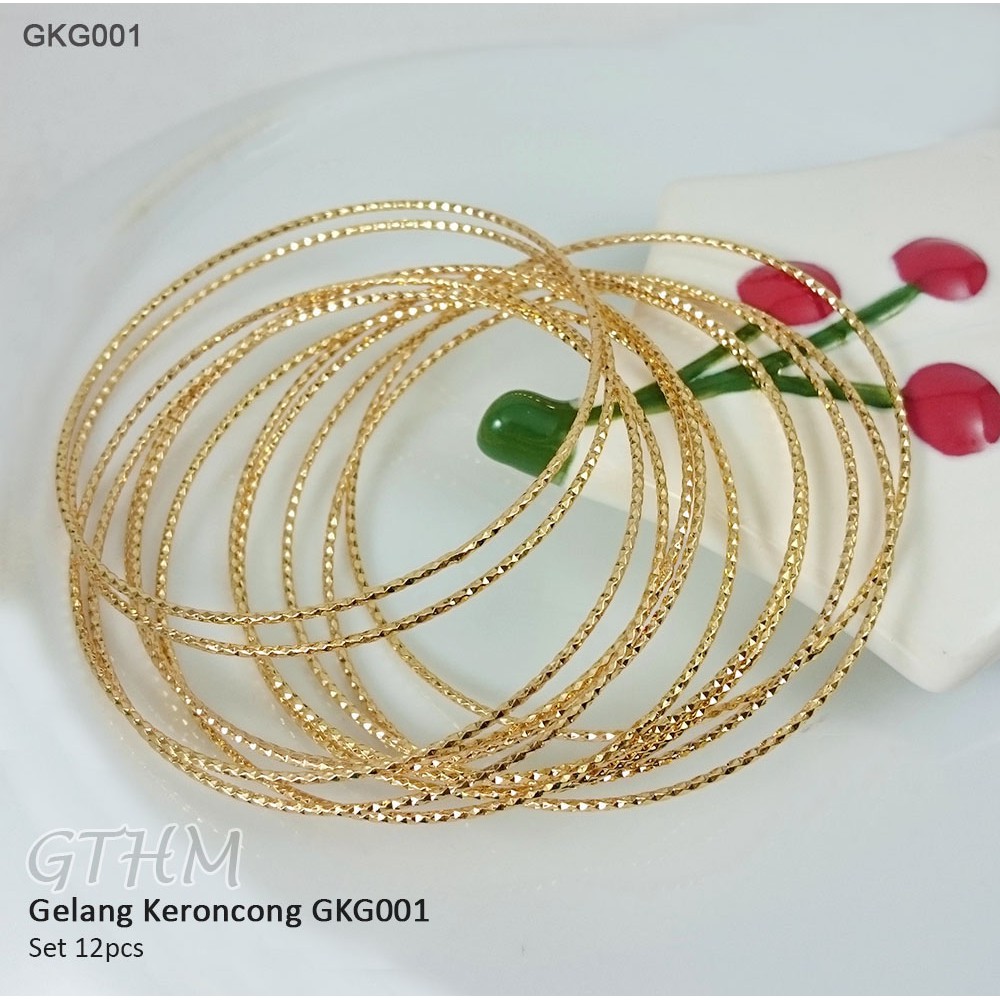 Gelang tangan wanita  Keroncong Emas set 12 GKG001