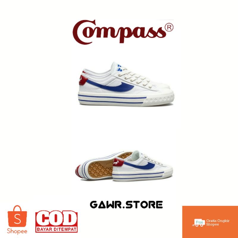 Jual [original] Sepatu Compass Retrograde Low White Blue Size 35 Brand New In Box Indonesia