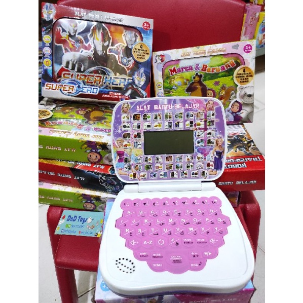 Mainan Edukasi Anak Laptop Layar 4 bahasa