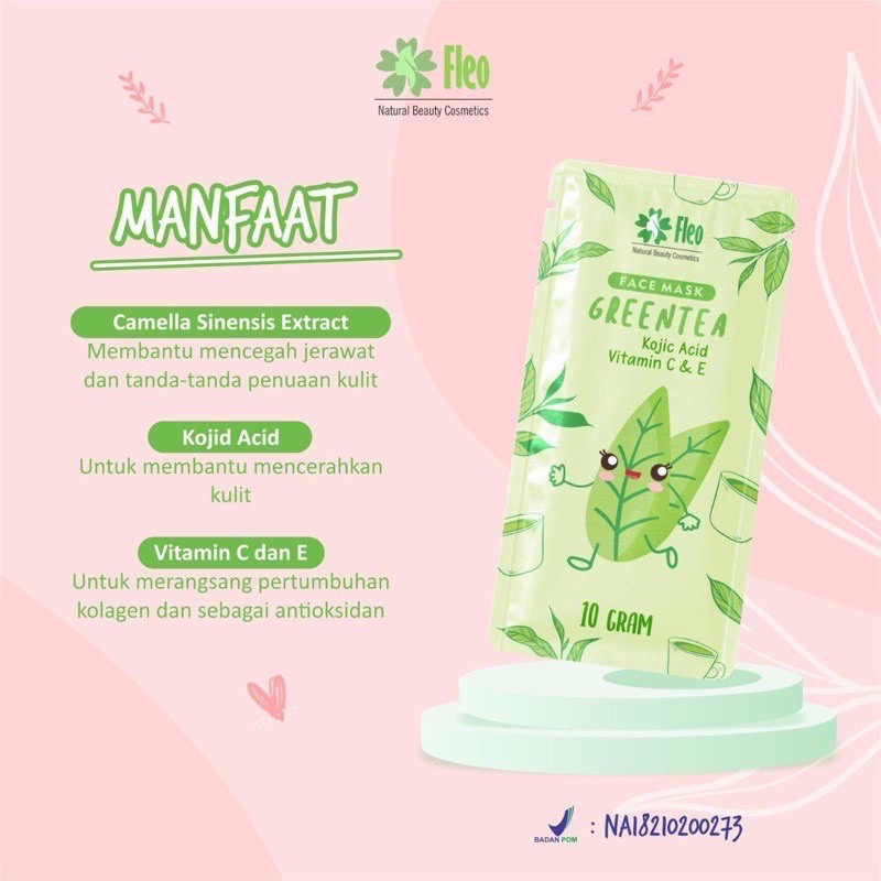 READY ~ FLEO MASKER WAJAH MASKER BUBUK / Masker Organik Clay Mask  10gr