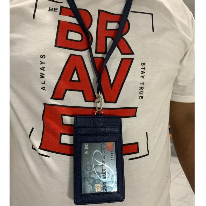 

jE4Code Name Tag Kulit Holder Kalung Gantung Dada Id Card 4 Kartu Karyawan(K5V3) (populer)