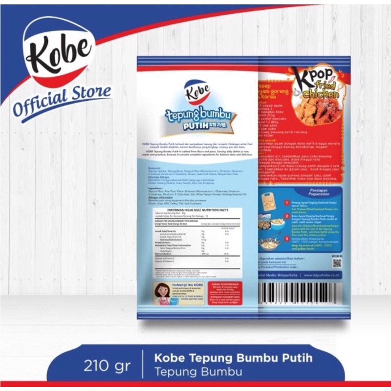 Kobe Tepung Bumbu Putih 210 gr