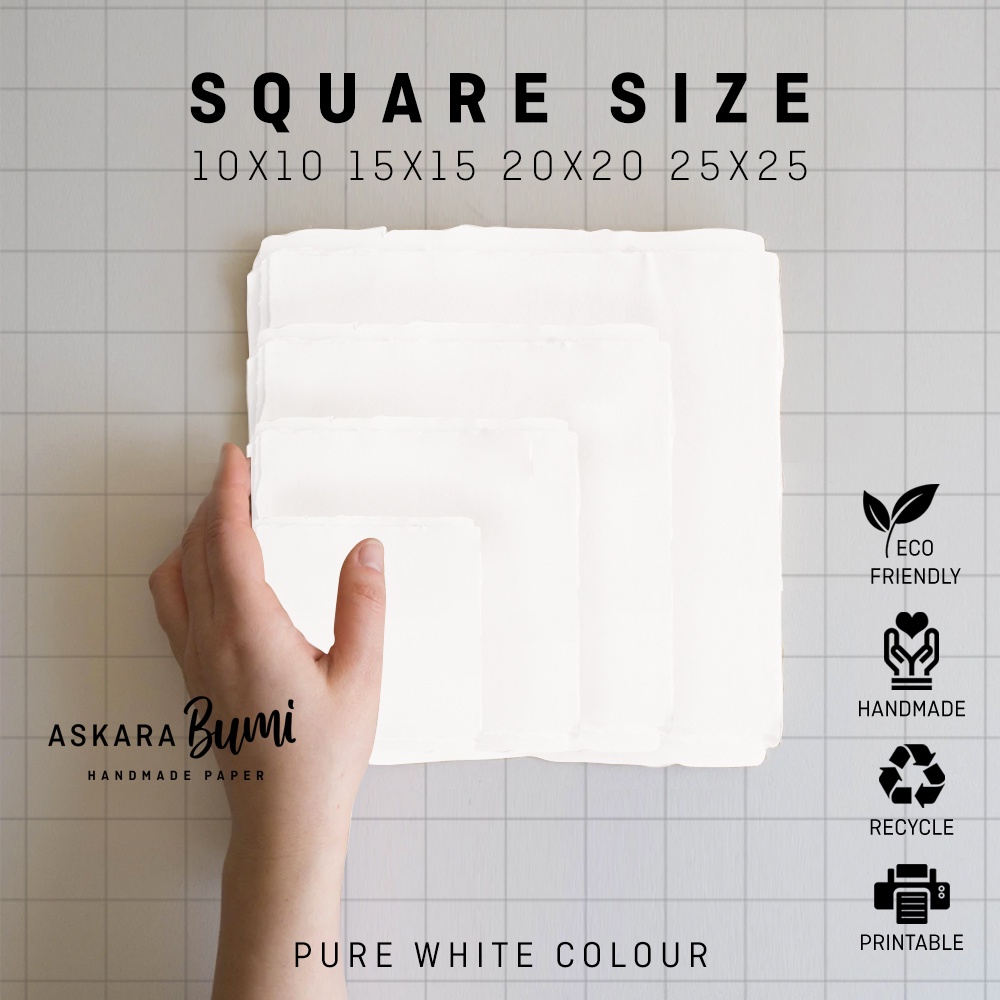 

Kertas Daur Ulang // Handmade // Ramah Lingkungan // eco friendly // Pure White-Square