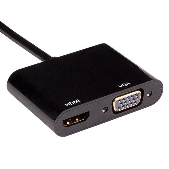 HT092 - Display Port to multimedia kabel+VGA Converter Alumunium Shell