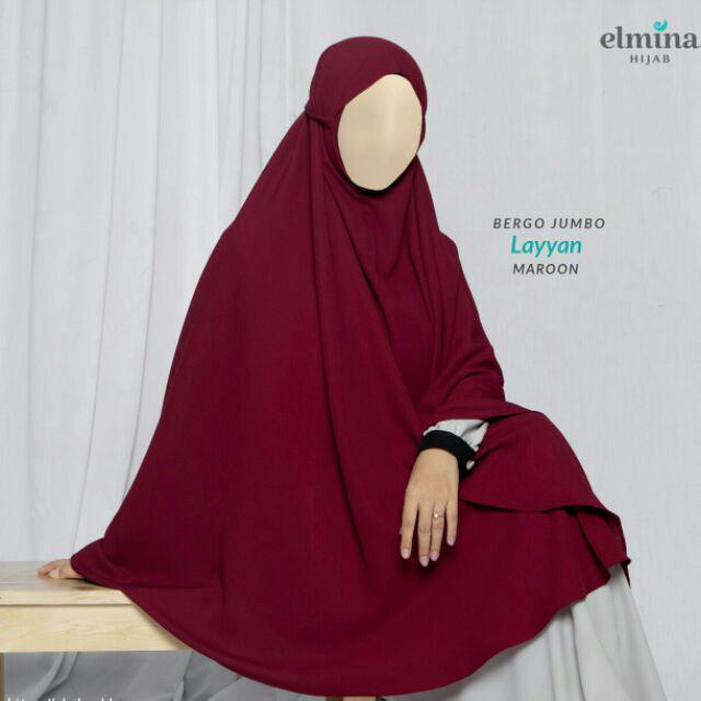 Bergo Layyan Bergo Instan Tali by Elmina Hijab-Maroon