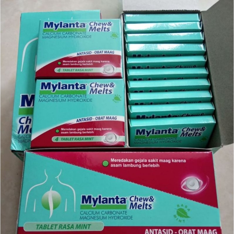 mylanta chew&melts rasa mint 1 strip 4 chewable (ED 2/2022)