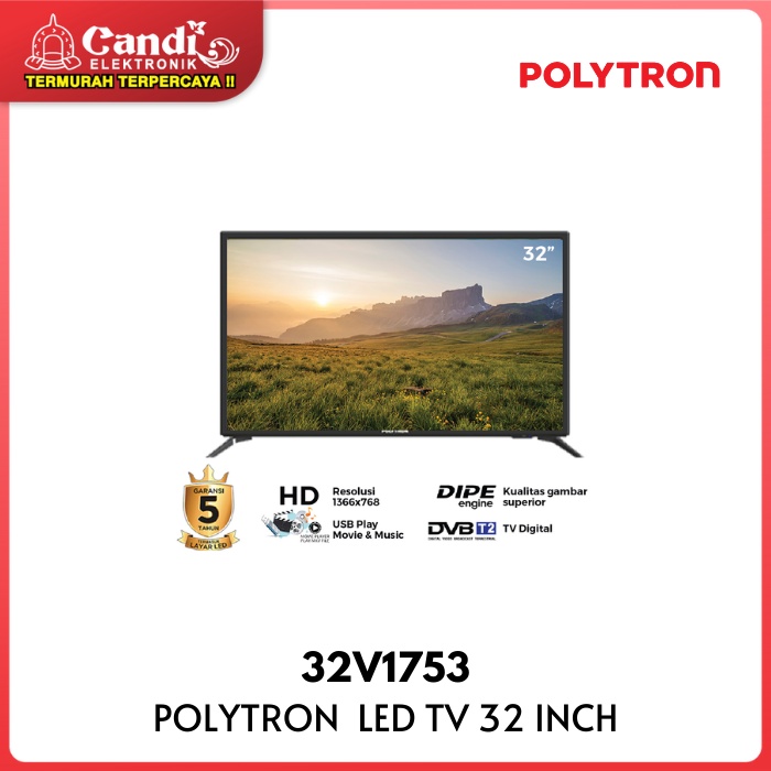 TV POLYTRON 32V1753  32 INCH Digital TV HD  32V 1753