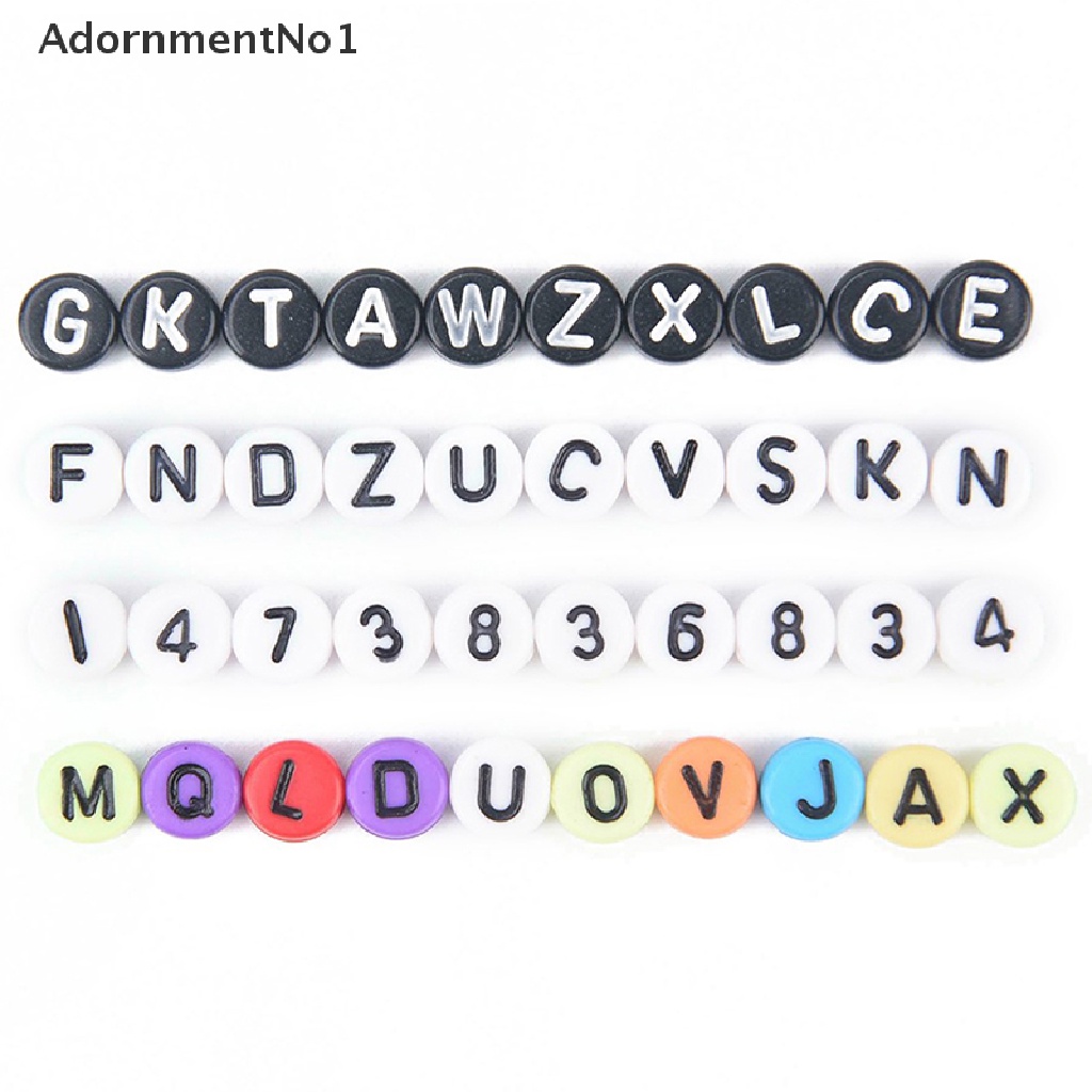 (AdornmentNo1) 200pcs Manik-Manik Bentuk Huruf Alfabet Untuk Membuat Perhiasan Gelang DIY