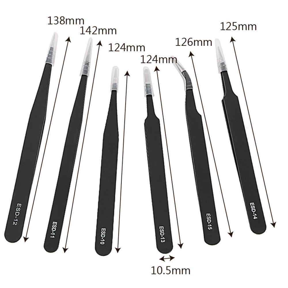 Rebuy Pinset Alis Portable Stainless Steel Anti-static Curved Makeup Tool Kit