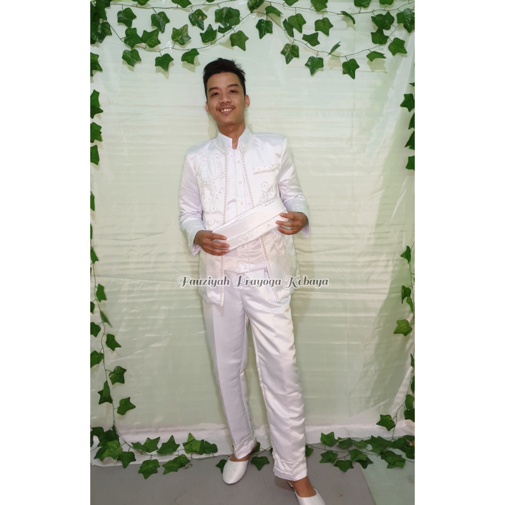 Beskap Pengantin Akad Nikah Putih Payet Bridal Termurah