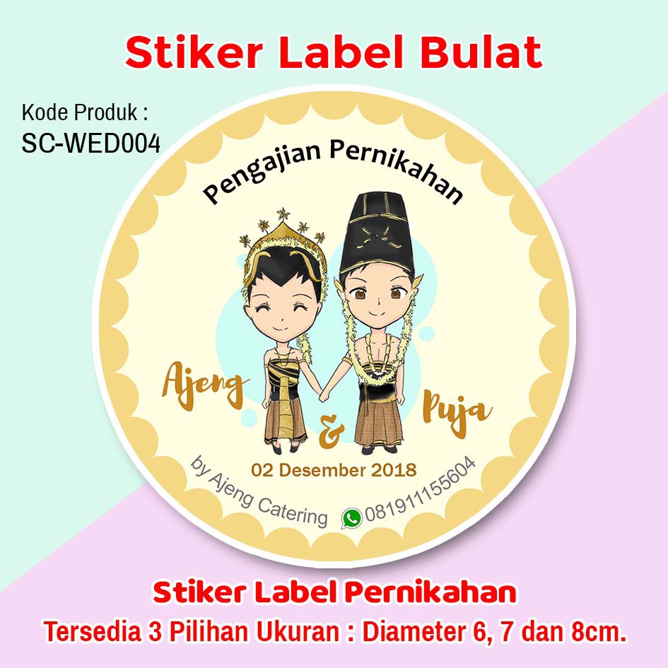 Stiker Label Pernikahan Sticker Tumpeng Mini  Souvenir 