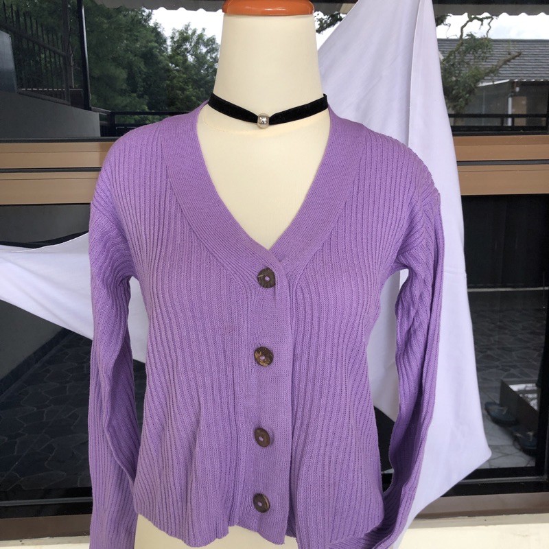 cardigan crop (lilac/ungu/purple)